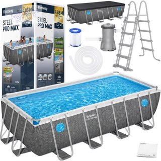 Bestway Basen stelażowy Splashview 488x244x122cm szary rattan 10w1 561MB