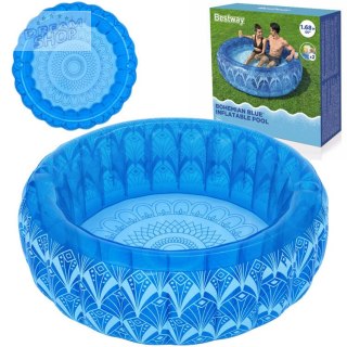 Bestway Dmuchany basen BOHEMIAN BLUE + 2 uchwyty na kubek 168x53cm 54479
