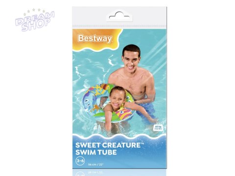 Bestway dmuchane Kółko do pływania zwierzątka morskie 56cm 3-6 lat 36013