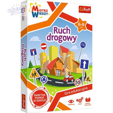 Gra Edukacyjna Ruch drogowy z Serii Mistrz Wiedzy Trefl 01955 Gra Edukacyjna Ruch drogowy z Serii Mistrz Wiedzy Trefl 01955