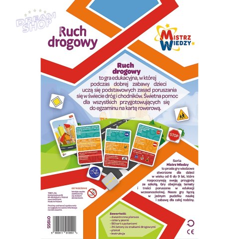 Gra Edukacyjna Ruch drogowy z Serii Mistrz Wiedzy Trefl 01955 Gra Edukacyjna Ruch drogowy z Serii Mistrz Wiedzy Trefl 01955