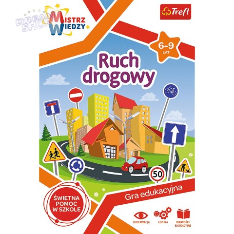 Gra Edukacyjna Ruch drogowy z Serii Mistrz Wiedzy Trefl 01955 Gra Edukacyjna Ruch drogowy z Serii Mistrz Wiedzy Trefl 01955