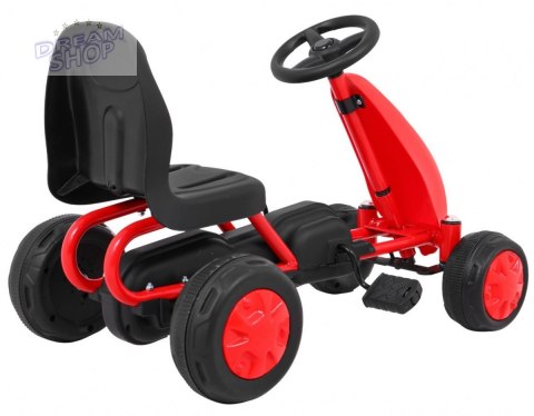 Pierwszy Gokart na pedały dla najmłodszych Czerwony + Napęd łańcuchowy + Koła z gumą Pierwszy Gokart na pedały dla najmłodszych Czerwony + Napęd łańcuchowy + Koła z gumą