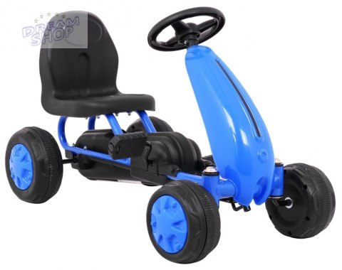 Pierwszy Gokart na pedały dla najmłodszych Niebieski + Napęd łańcuchowy + Koła z gumą Pierwszy Gokart na pedały dla najmłodszych Niebieski + Napęd łańcuchowy + Koła z gumą