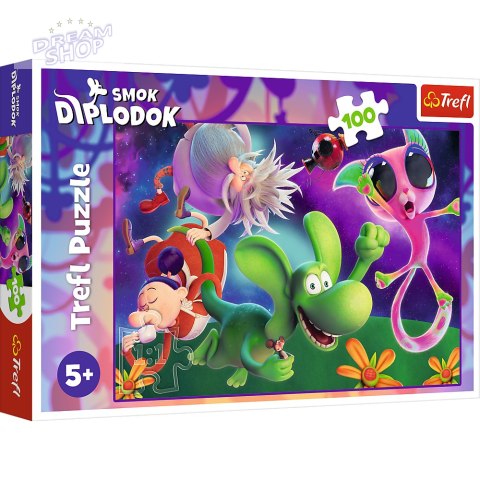 Puzzle - 100 - Smok Diplodok i przyjaciele - Human Film Smok Diplodok 16486