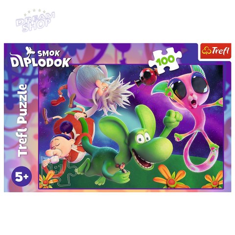 Puzzle - 100 - Smok Diplodok i przyjaciele - Human Film Smok Diplodok 16486