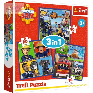 Puzzle "3in1" - Dzień Strażaka Sama Trefl 34868
