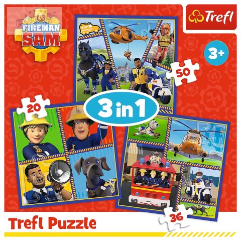 Puzzle "3in1" - Dzień Strażaka Sama Trefl 34868 Puzzle "3in1" - Dzień Strażaka Sama Trefl 34868