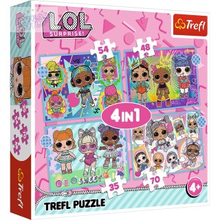 Puzzle - "4w1" - Poznaj laleczki / MGA LOL Surprise! Trefl 34613