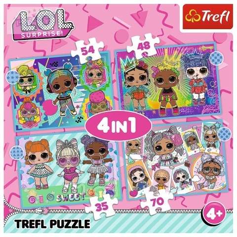 Puzzle - "4w1" - Poznaj laleczki / MGA LOL Surprise! Trefl 34613