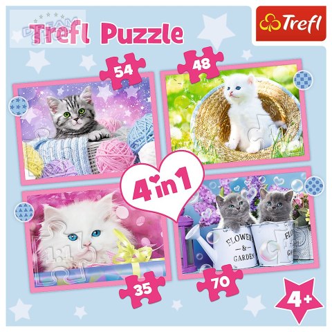 Puzzle - "4w1" - Zabawne kotki Trefl 34396