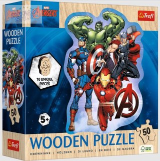 Puzzle - "50 Puzzle Drewniane Konturowe" - Przygody Avengers Trefl 20256