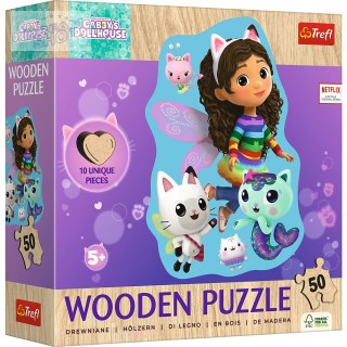 Puzzle - "50 Puzzle Drewniane Konturowe" - Wesoła Gabby Trefl 20260