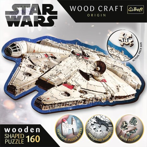Puzzle drewniane Star Wars 160 el. Sokół Millennium Trefl 20189 Puzzle drewniane Star Wars 160 el. Sokół Millennium Trefl 20189