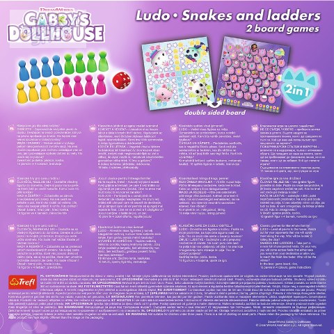 Gra 2w1 Chińczyk - Węże i drabiny Gabbys Dollhouse 2590