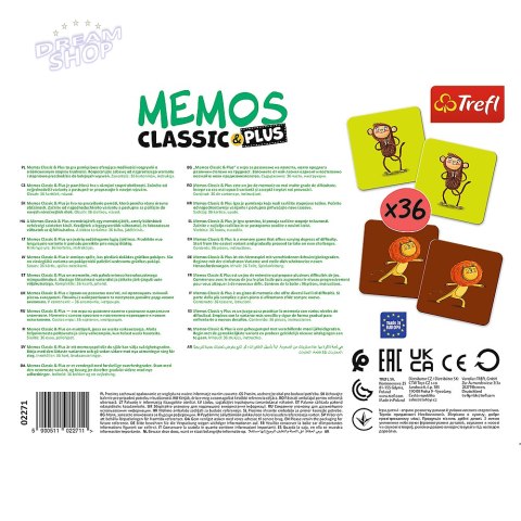 Gra Memos Classic i Plus, Ruch i dźwięk - zwierzaki Trefl 02271 Gra Memos Classic i Plus, Ruch i dźwięk - zwierzaki Trefl 02271