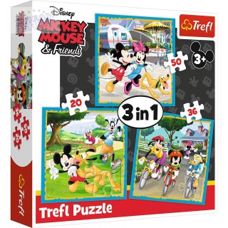Puzzle - "3w1" - Myszka Miki z przyjaciółmi Trefl 34846