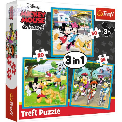 Puzzle - "3w1" - Myszka Miki z przyjaciółmi Trefl 34846 Puzzle - "3w1" - Myszka Miki z przyjaciółmi Trefl 34846