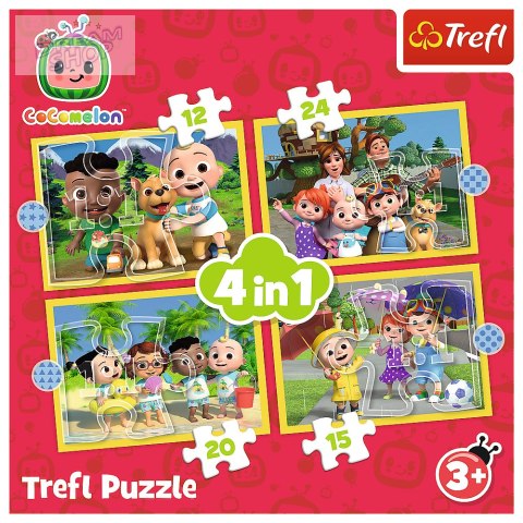 Puzzle - "4w1 (12, 15, 20, 24)" - Cocomelon, Poznaj bohaterów Trefl 34647