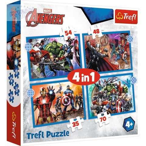 Puzzle - "4w1" - Odważni Avengersi Trefl 34386