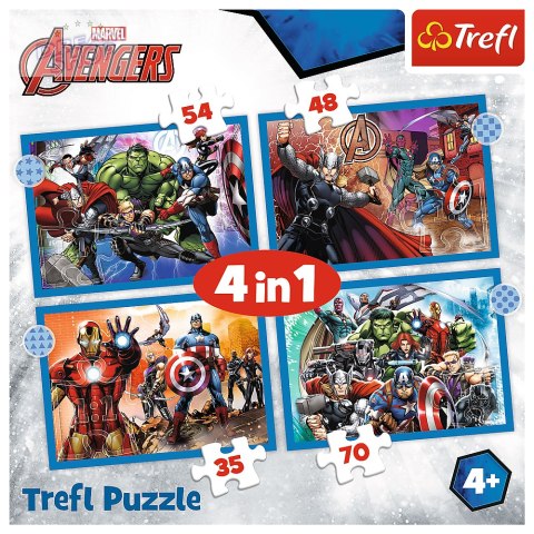 Puzzle - "4w1" - Odważni Avengersi Trefl 34386
