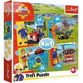 Puzzle - "4w1" - Odważny Strażak Sam Trefl 34387