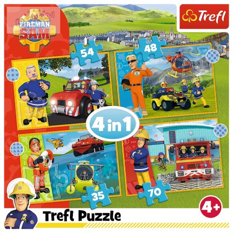 Puzzle - "4w1" - Odważny Strażak Sam Trefl 34387 Puzzle - "4w1" - Odważny Strażak Sam Trefl 34387