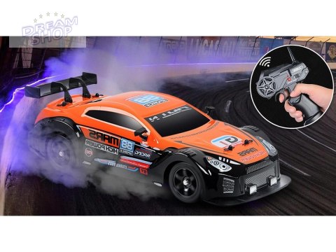 DUŻY Samochód Do Driftu Auto RC Drift 1:16 2,4 GHz PARA DYM 4WD Pomarańczowy Nissan GTR LED DUŻY Samochód Do Driftu Auto RC Drift 1:16 2,4 GHz PARA DYM 4WD Pomarańczowy Nissan GTR LED