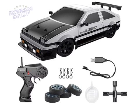 DUŻY Samochód Do Driftu Auto RC Drift 1:16 2,4 GHz PARA DYM Biała Toyota 4WD LED DUŻY Samochód Do Driftu Auto RC Drift 1:16 2,4 GHz PARA DYM Biała Toyota 4WD LED