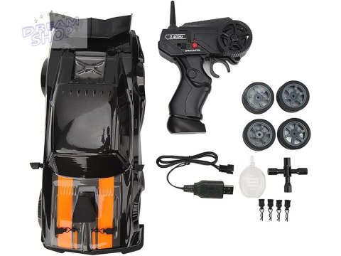 DUŻY Samochód Do Driftu Auto RC Drift 1:16 2,4 GHz PARA DYM Czarny Dodge 4WD LED DUŻY Samochód Do Driftu Auto RC Drift 1:16 2,4 GHz PARA DYM Czarny Dodge 4WD LED