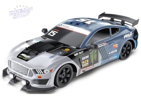 DUŻY Samochód Do Driftu Auto RC Drift 1:16 2,4 GHz PARA DYM Grafitowy Mustang 4WD LED DUŻY Samochód Do Driftu Auto RC Drift 1:16 2,4 GHz PARA DYM Grafitowy Mustang 4WD LED