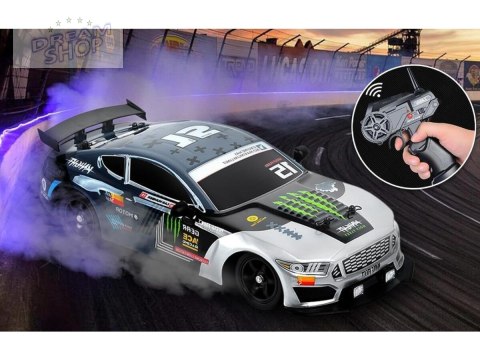 DUŻY Samochód Do Driftu Auto RC Drift 1:16 2,4 GHz PARA DYM Grafitowy Mustang 4WD LED DUŻY Samochód Do Driftu Auto RC Drift 1:16 2,4 GHz PARA DYM Grafitowy Mustang 4WD LED
