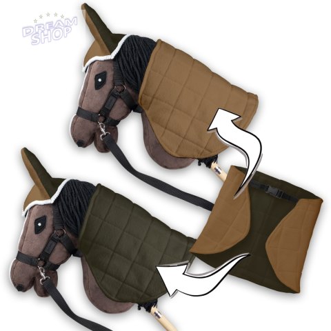 Derka dwustronna i nauszniki Skippi dla Hobby Horse - beż i oliwka Derka dwustronna i nauszniki Skippi dla Hobby Horse - beż i oliwka