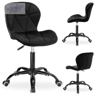 Fotel obrotowy na kółkach Spiner Black czarny velvet