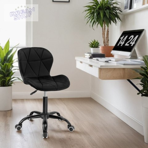 Fotel obrotowy na kółkach Spiner Black czarny velvet Fotel obrotowy na kółkach Spiner Black czarny velvet