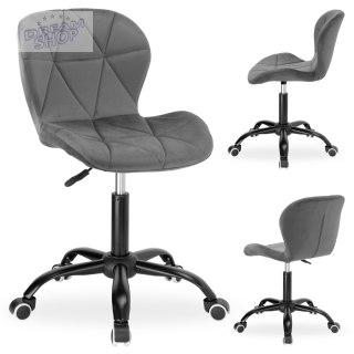 Fotel obrotowy na kółkach Spiner Black grafitowy velvet