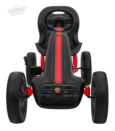 Gokart ABARTH na pedały dla dzieci Czarny + Koła EVA + Hamulec ręczny + Wolny bieg Gokart ABARTH na pedały dla dzieci Czarny + Koła EVA + Hamulec ręczny + Wolny bieg