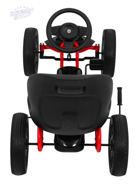 Gokart ABARTH na pedały dla dzieci Czarny + Koła EVA + Hamulec ręczny + Wolny bieg Gokart ABARTH na pedały dla dzieci Czarny + Koła EVA + Hamulec ręczny + Wolny bieg