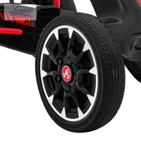 Gokart ABARTH na pedały dla dzieci Czarny + Koła EVA + Hamulec ręczny + Wolny bieg Gokart ABARTH na pedały dla dzieci Czarny + Koła EVA + Hamulec ręczny + Wolny bieg