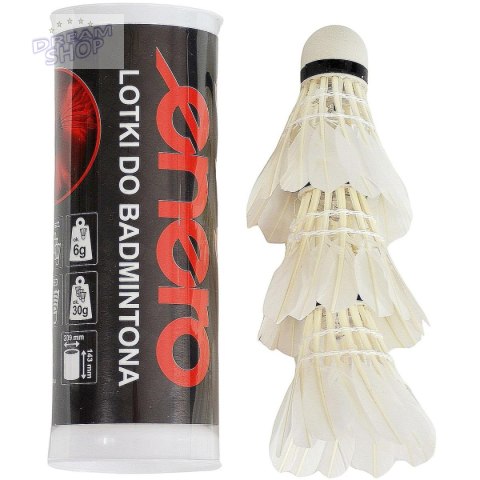 LOTKA BADMINTON Z PIÓR 3 SZT LED ENERO LOTKA BADMINTON Z PIÓR 3 SZT LED ENERO
