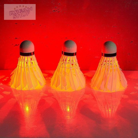 LOTKA BADMINTON Z PIÓR 3 SZT LED ENERO LOTKA BADMINTON Z PIÓR 3 SZT LED ENERO