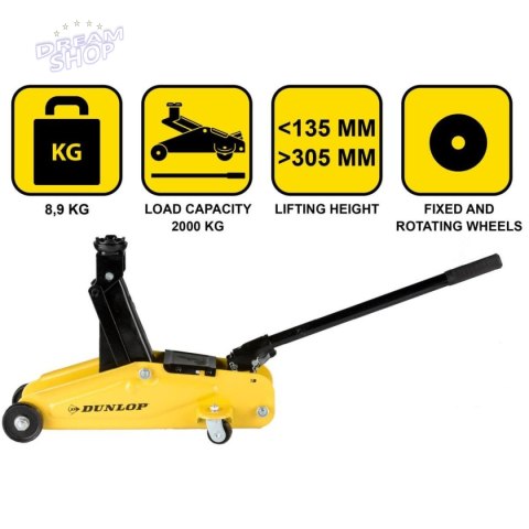 PODNOŚNIK SAMOCHODOWY LEWAREK HYDRAULICZNY ŻABA DUNLOP 2000KG PODNOŚNIK SAMOCHODOWY LEWAREK HYDRAULICZNY ŻABA DUNLOP 2000KG