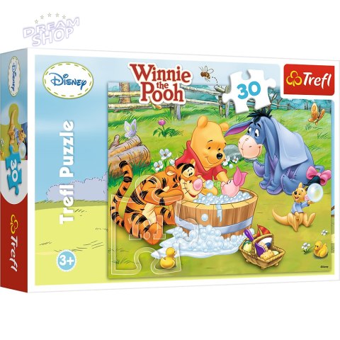 Puzzle Disney Kubuś Puchatek 30 el. Kąpiel Prosiaczka 18198