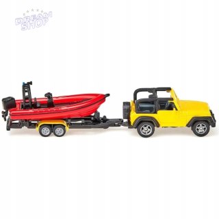 Siku Jeep samochód z łodzią na naczepie model metal S1658