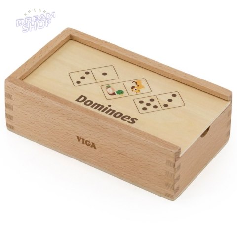 VIGA Drewniane Domino 2w1 Zwierzęta i Liczby