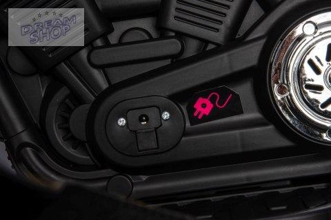 Motorek Chopper FASTER na akumulator dla dzieci Biały + Radio FM + Panel audio + LED Motorek Chopper FASTER na akumulator dla dzieci Biały + Radio FM + Panel audio + LED