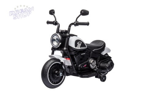 Motorek Chopper FASTER na akumulator dla dzieci Biały + Radio FM + Panel audio + LED Motorek Chopper FASTER na akumulator dla dzieci Biały + Radio FM + Panel audio + LED