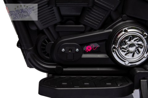 Motorek Chopper FASTER na akumulator dla dzieci Biały + Radio FM + Panel audio + LED Motorek Chopper FASTER na akumulator dla dzieci Biały + Radio FM + Panel audio + LED