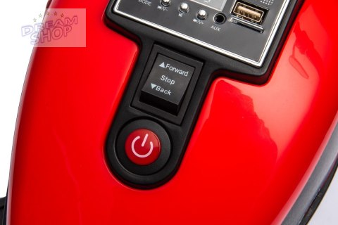Motorek Chopper FASTER na akumulator dla dzieci Czerwony + Radio FM + Panel audio + LED Motorek Chopper FASTER na akumulator dla dzieci Czerwony + Radio FM + Panel audio + LED