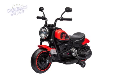 Motorek Chopper FASTER na akumulator dla dzieci Czerwony + Radio FM + Panel audio + LED Motorek Chopper FASTER na akumulator dla dzieci Czerwony + Radio FM + Panel audio + LED